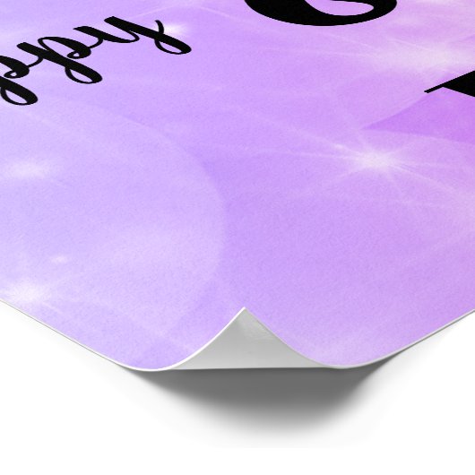  Paarse sparkle 80th Birthday Name Poster (Hoek)