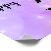  Paarse sparkle 90th Birthday Name Poster (Hoek)