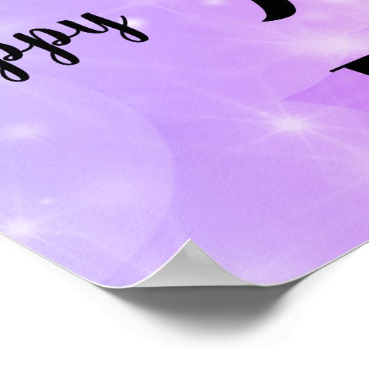  Paarse sparkle 90th Birthday Name Poster (Hoek)