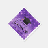 Paarse Sparkle Afstuderen Aangepaste GraduPartij Servet (Hoek)