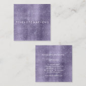  Paarse Sparkle Beauty-stijllijst Vierkante Visitekaartje (Voorkant / Achterkant)