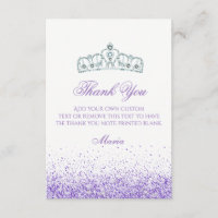 Paarse Sparkle Dank u kaarten