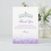 Paarse Sparkle Dank u kaarten (Staand voorkant)