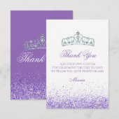 Paarse Sparkle Dank u kaarten (Voorkant / Achterkant)