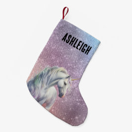 Paarse Sparkle Eenhoorn Naam Kleine Kerstsok