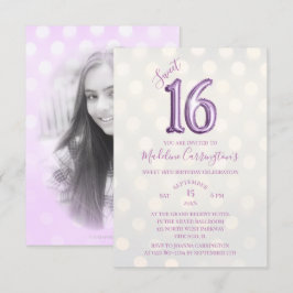 Paarse Sparkle Folie Sweet 16 Verjaardag Foto Kaart