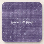 Paarse Sparkle gepersonaliseerd Bier Onderzetter (Voorkant)