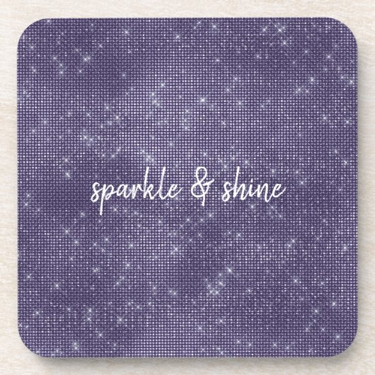 Paarse Sparkle gepersonaliseerd Bier Onderzetter (Voorkant)