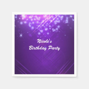 Paarse Sparkle Glam Dance Club Party Servet