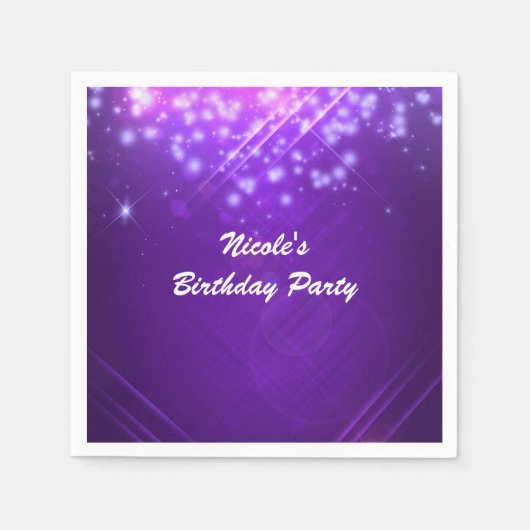 Paarse Sparkle Glam Dance Club Party Servet (Voorkant)