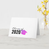 Paarse Sparkle Glitter Afstuderen Klasse van 2020 Kaart (Gele Bloem)