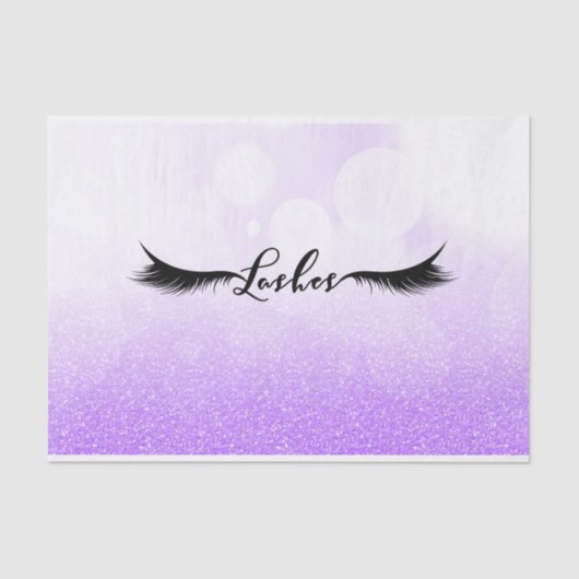 Paarse Sparkle Glitter Beauty Wimpers Wimpers Tissuepapier (Voorkant)