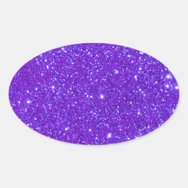 Paarse Sparkle Glitter Custom Ontwerp Uw Eigen Ovale Sticker