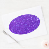 Paarse Sparkle Glitter Custom Ontwerp Uw Eigen Ovale Sticker (Envelop)