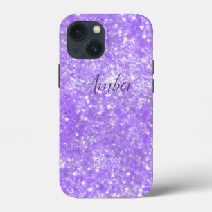 Paarse Sparkle Glitter Elegant Persoonlijk Case-Mate iPhone Case