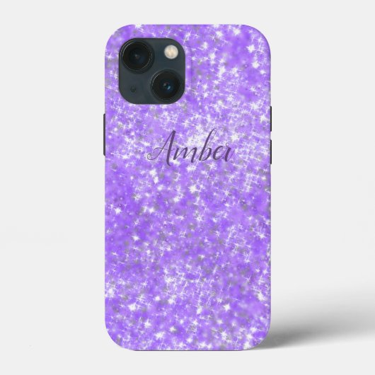 Paarse Sparkle Glitter Elegant Persoonlijk Case-Mate iPhone Case (Achterkant)
