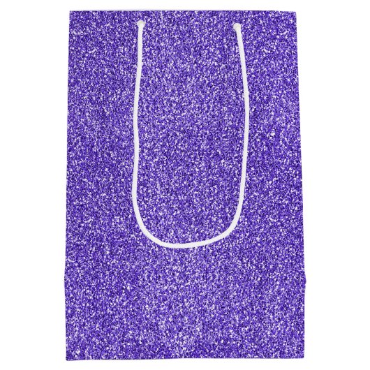 Paarse Sparkle Glitter Medium Cadeauzakje (Achterkant)