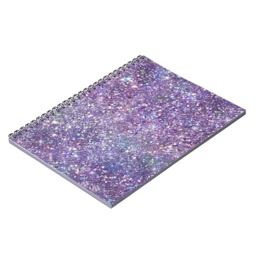 Paarse Sparkle Glitter Notitieboek (Linkerzijde)