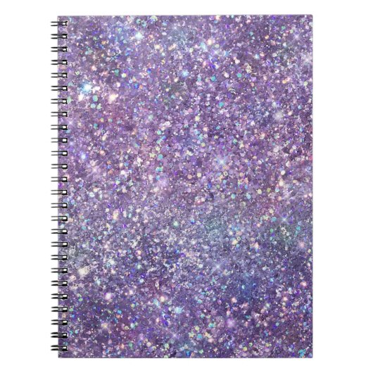 Paarse Sparkle Glitter Notitieboek (Voorkant)