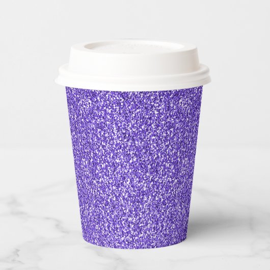 Paarse Sparkle Glitter Papieren Bekers (Links)