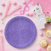 Paarse Sparkle Glitter Papieren Bordje (Feest)