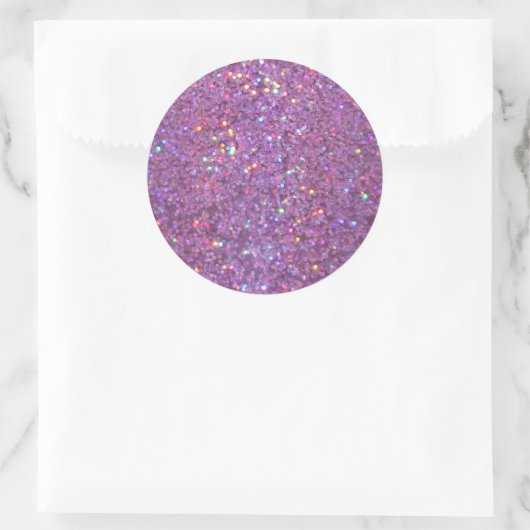 Paarse Sparkle Glitter Ronde Sticker (Tas)
