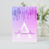 Paarse Sparkle Glitter Sweet Zestien Verjaardag Kaart (Staand voorkant)