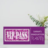 Paarse sparkle Graduding party Kaart (Staand voorkant)