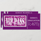 Paarse sparkle Graduding party Kaart (Voorkant / Achterkant)