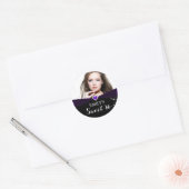 Paarse Sparkle Heart Photo Sweet Sixteen Sticker (Envelop)