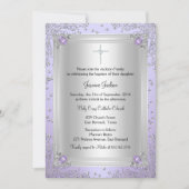 Paarse Sparkle Jewel Baptism/Christening Invite Kaart (Voorkant)