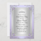 Paarse Sparkle Jewel & Tiara Sweet 16 Uitnodiging (Voorkant)