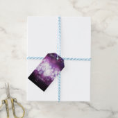 Paarse Sparkle Licht Glam Birthday Party Favor Cadeaulabel (Met Touw)