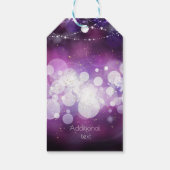 Paarse Sparkle Licht Glam Birthday Party Favor Cadeaulabel (Achterkant)