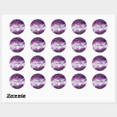 Paarse Sparkle Licht Glam Birthday Party Favor Ronde Sticker (Vel)