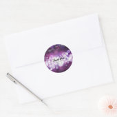 Paarse Sparkle Licht Glam Birthday Party Favor Ronde Sticker (Envelop)