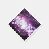 Paarse Sparkle Lights Glam Verjaardagsfeestje Servetten (Hoek)