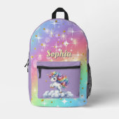 Paarse sparkle magische eenhoorn Print Cut Naaizak Bedrukte Rugzak (Voorkant)