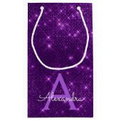 Paarse Sparkle Monogram - Jouw naam toevoegen Klein Cadeauzakje (Achterkant)