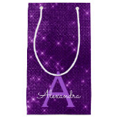 Paarse Sparkle Monogram - Jouw naam toevoegen Klein Cadeauzakje (Voorkant)