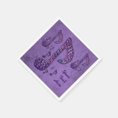 Paarse Sparkle Muzieknoten Napkins Servet (Hoek)
