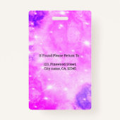 Paarse Sparkle Personeel Personeel Foto ID Badge (Achterkant)