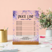 Paarse Sparkle prijslijst voor schoonheidsprofessi Acryl Bord (Huwelijk)