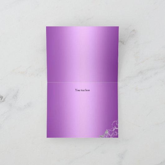 Paarse Sparkle Princess Theme Dank u kaart (Binnen)