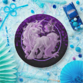 Paarse Sparkle roze Unicorn Papieren Bordje (Feest)