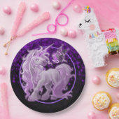 Paarse Sparkle roze Unicorn Papieren Bordje (Feest)