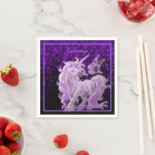 Paarse Sparkle roze Unicorn Servet (Insitu)