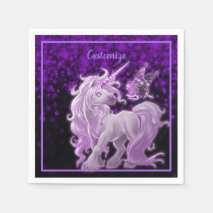 Paarse Sparkle roze Unicorn Servet