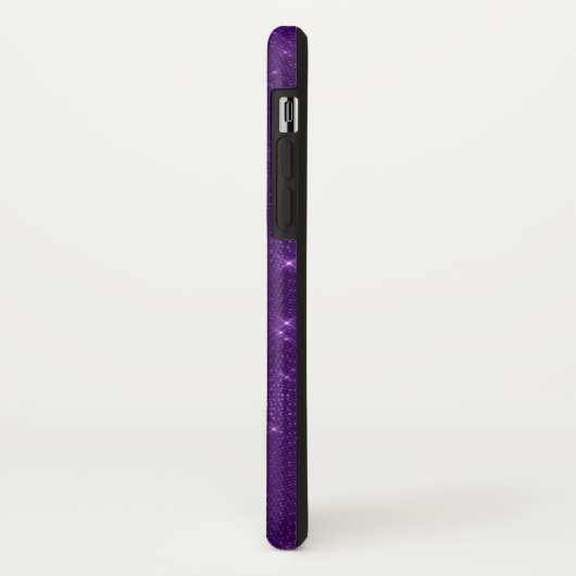 Paarse Sparkle Shimmer Monogram en Initiaal Case-Mate iPhone Case (Achterkant/links)