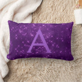 Paarse Sparkle Shimmer Monogram Naam en Initiaal Kussen (Deken)